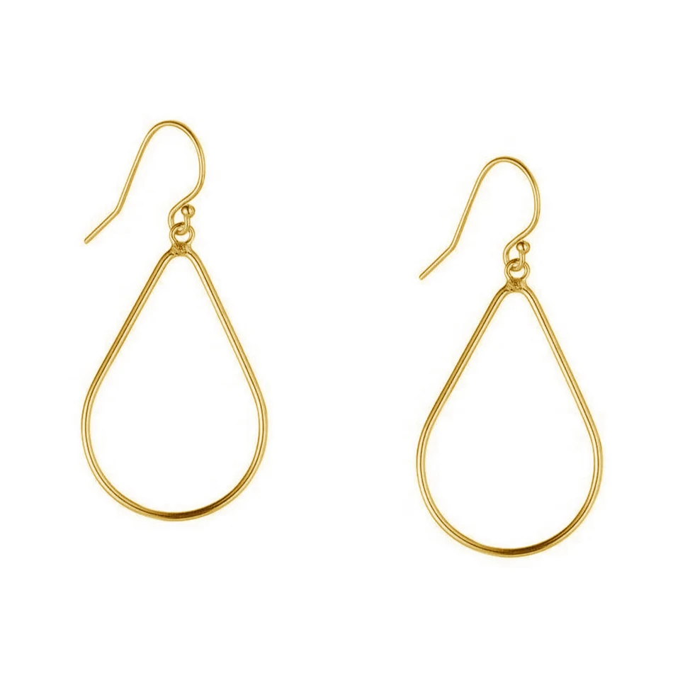 

wholesale minimalist jewellery brass 18k gold plated Open Teardrop Earrings for women