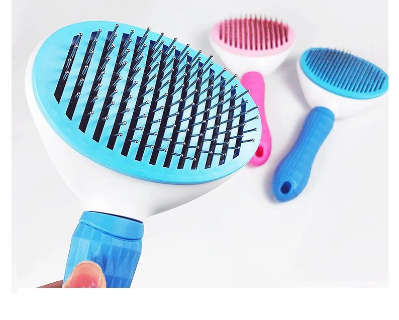 

Self-clean Steel Pet Fur Brush Round Head Cat Hair Removing Brush Auto Elastic Dog Clean Brush Pet Supplies