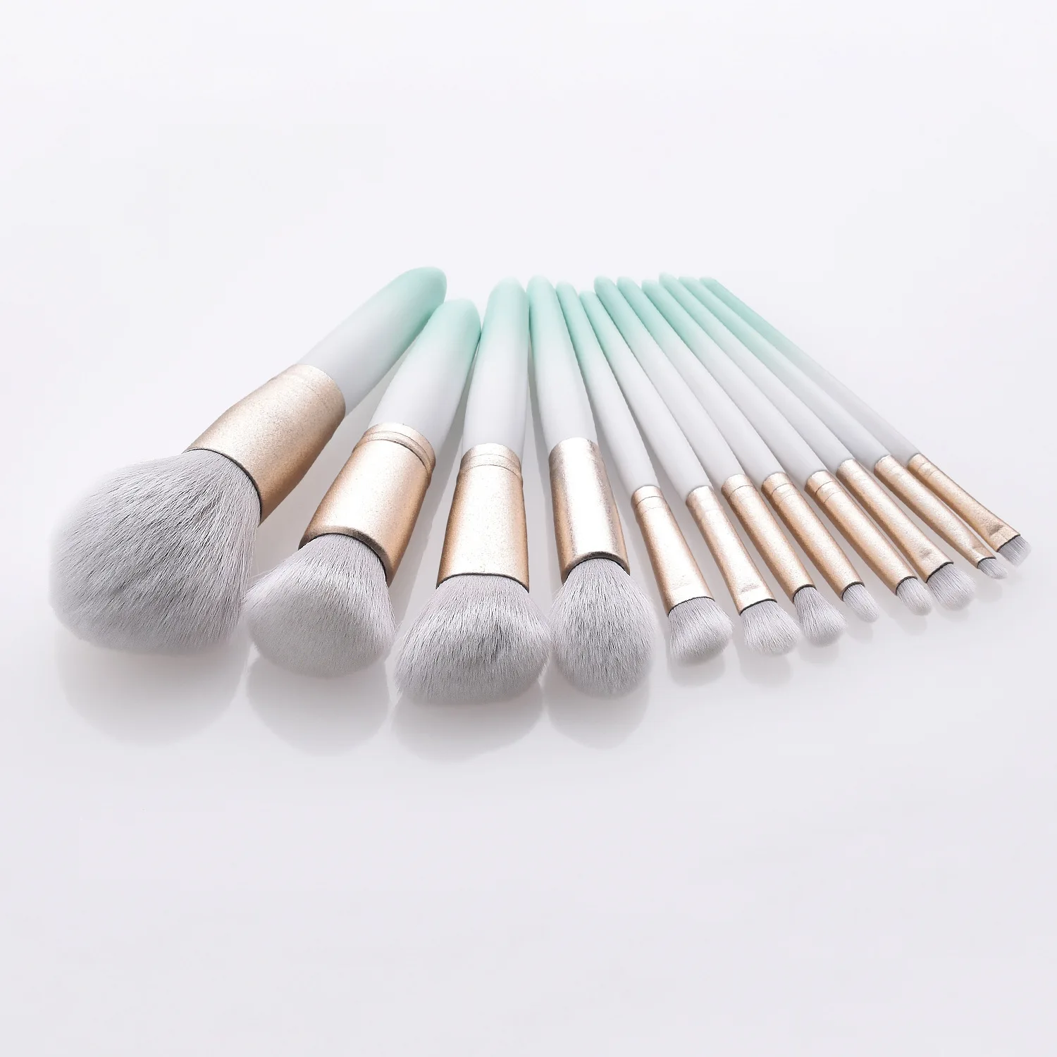 

HZM 12Pcs Customized Blue wood private label face Eye brush Private Label vegan luxury custom makeup brushes Set