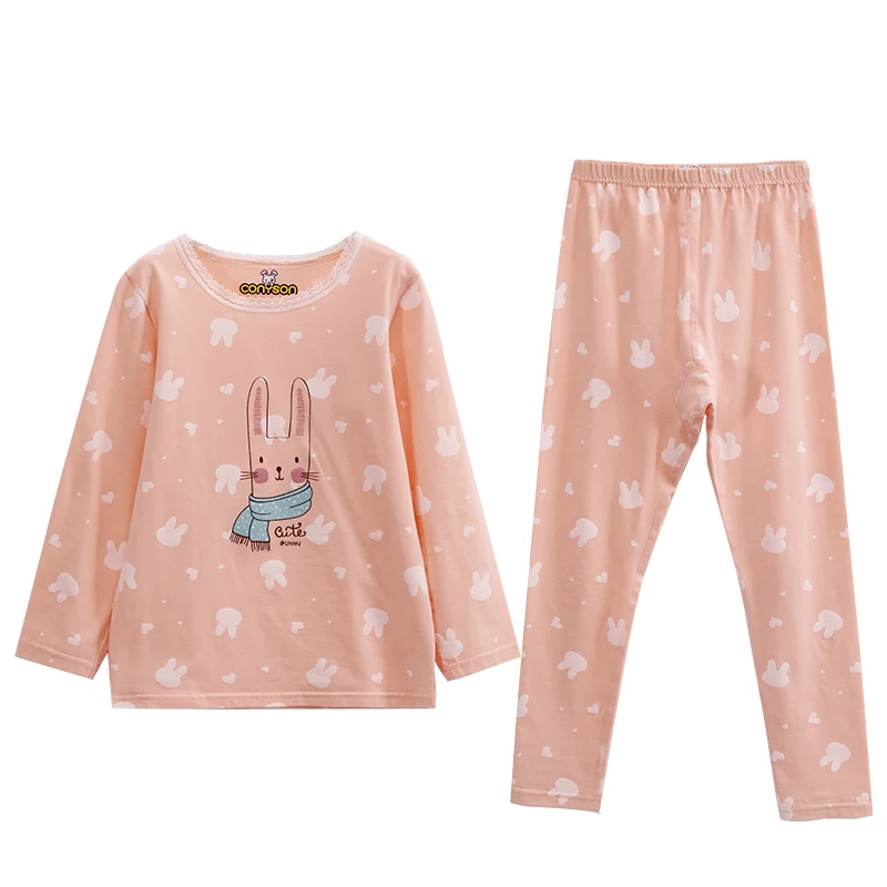 

Fashion Soft And Comfortable O-Neck Teen Korean Kids Girls Designer Sleepwear Pajamas Set