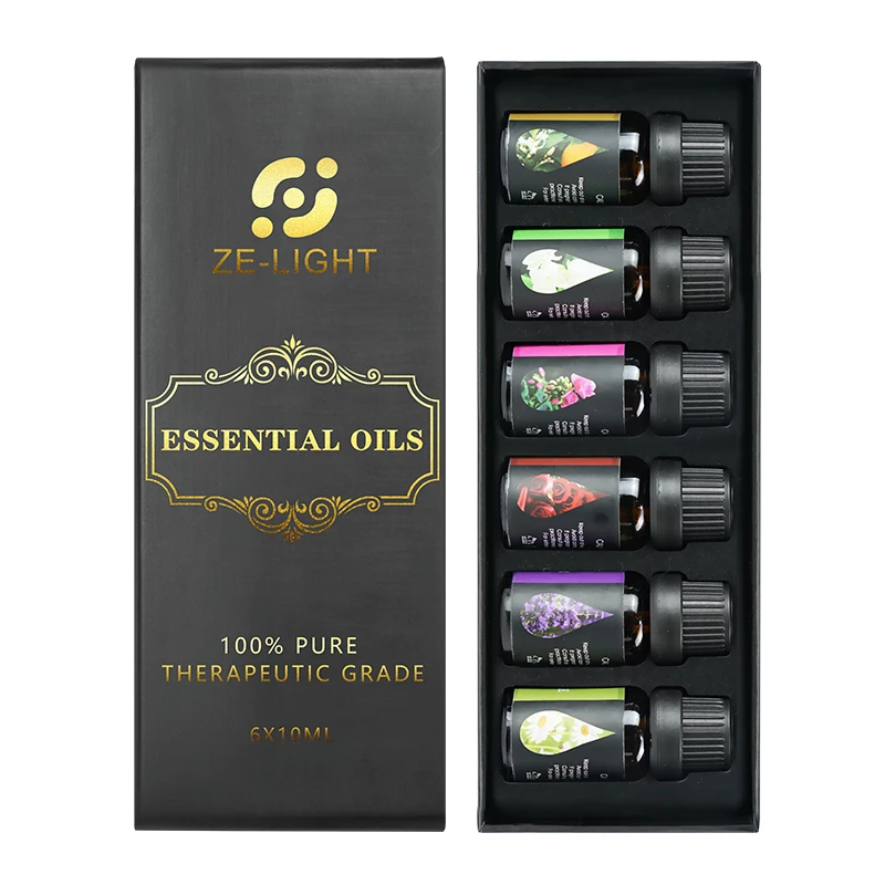 

6 Formulas Therapeutic Grade Organic Essential Oil Set 100% Natural Floral Aromatherapy Fragrance Essential Oils for Diffuser