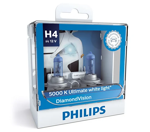 Philips LED Headlight Original H4 Diamond Vision 12342 Halogen Lamps 12V 60/55W Bright LED Bulbs