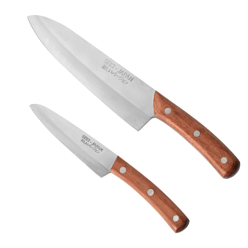 

Best Price 2pcs Japanese Rosewood Handle Sharp Kitchen Knives Cheap Stainless Steel 8 5 inch Paring Cutting Fruit Chef Knife