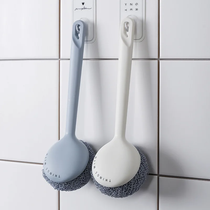 

2021Kitchen Brush Sink Bathroom Brushes Bristles Pan Iron Skillet Dishes Cleaning Customize Palm and Household Long handle brush