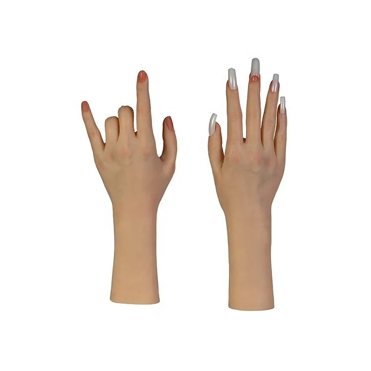 

Nails Display Mannequin Realistic Practice Silicone Hand Mannequin Displaying Ring Female Hand Art Model Nail