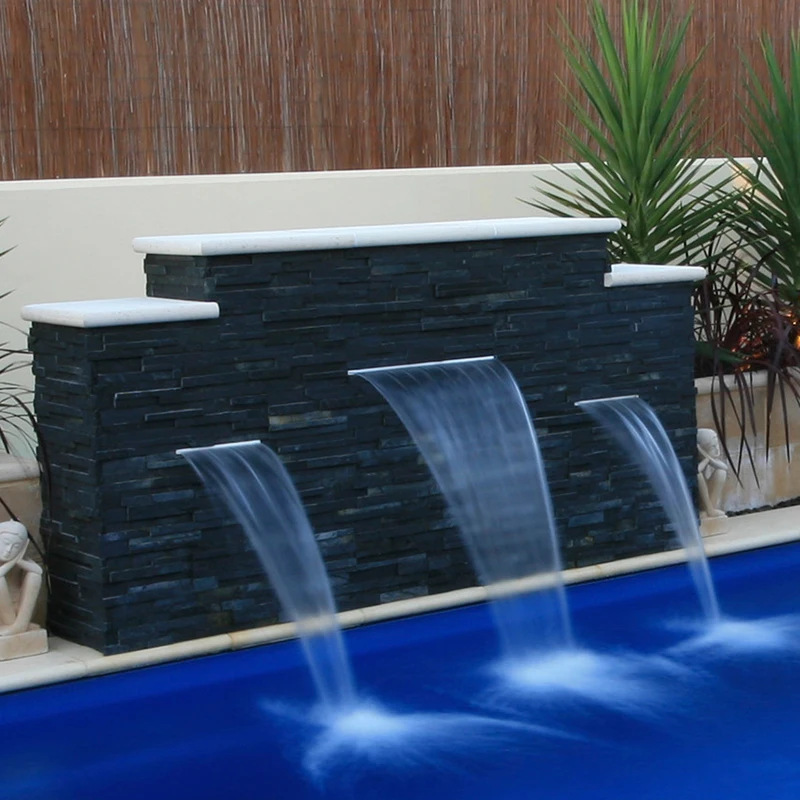 

Factory acrylic waterfall blade cascade water feature spillway fountain spillways with LED