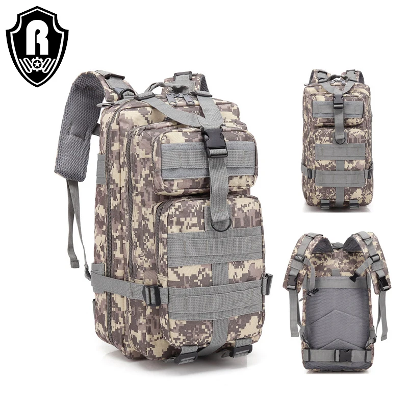 

Small 25L Camping 3P Camouflage Sport 600D Waterproof Oxford Molle Army Military Tactical Backpack with Adjustable Strap, 12 colors