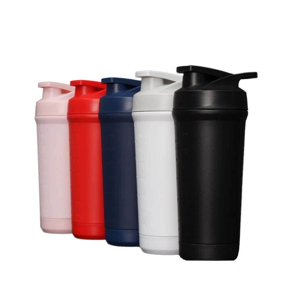 

Promotional 800ml Large Capacity Gym Fitness Sport Stainless Steel Protein Shaker with Removable Bottom, Customized color