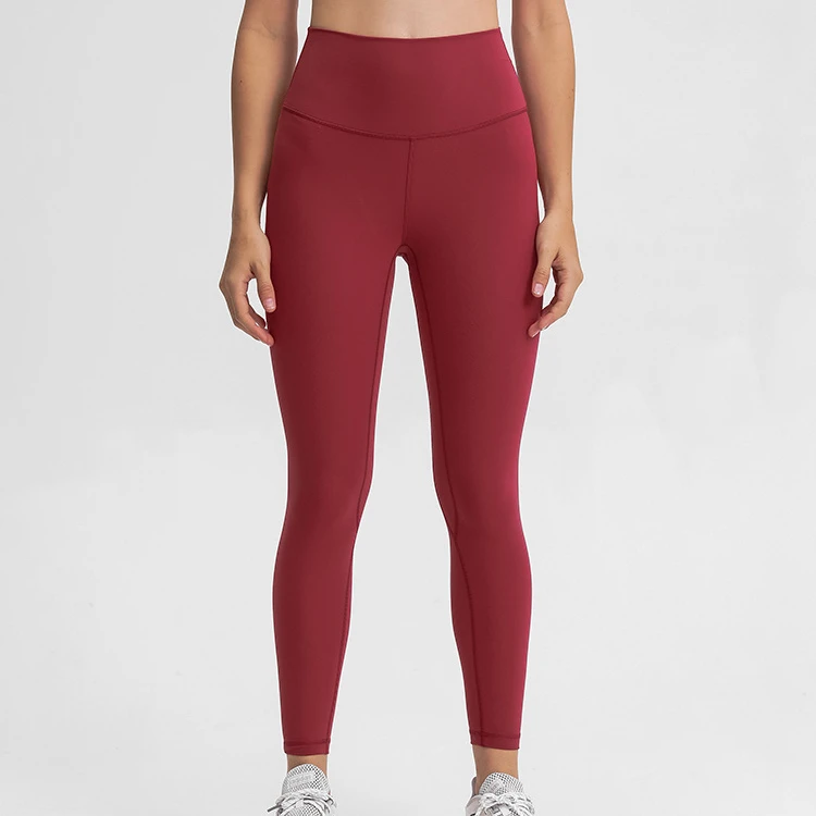 

D19037 Custom Yoga High Wasited Pants With Logo Nylon Spandex Tight Yoga Pants