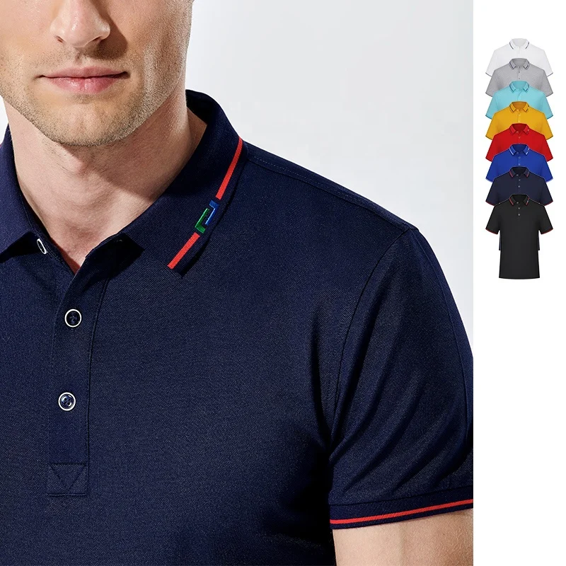 

2021 100% cotton Custom men's Polo Shirt Printing your Brand polo tshirts with collar unisex