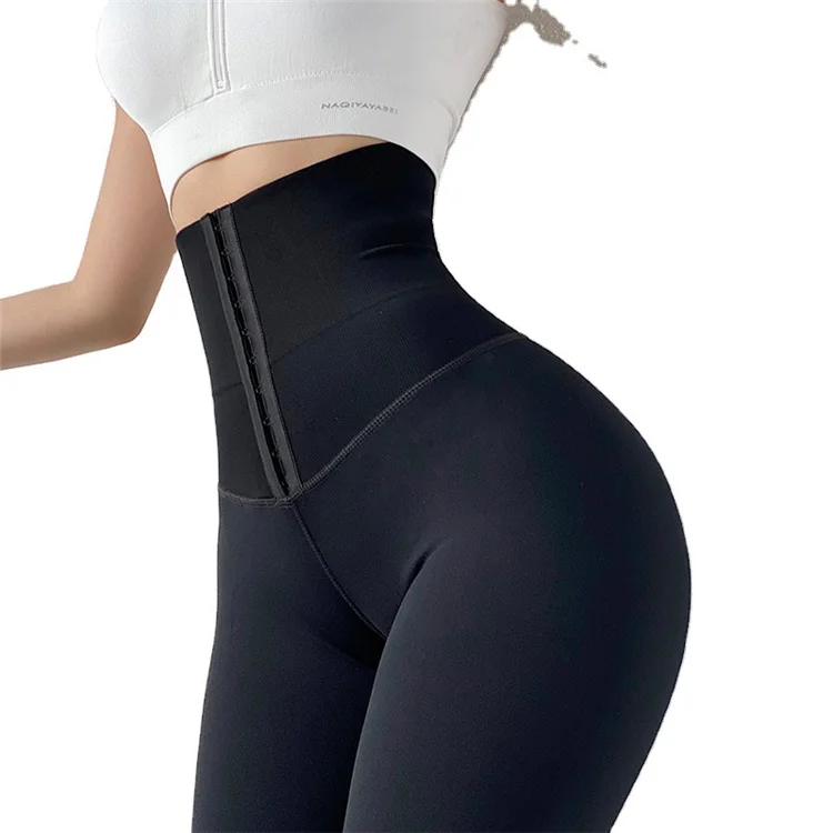 

Wholesale plus size sportswear running training seamless fitness butt lift women high waist double-breasted yoga pants