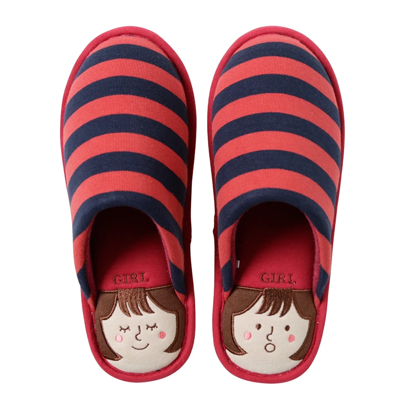 
High Quality Stripe Patchwork Indoo Bedroom Slippers latest design slippers 