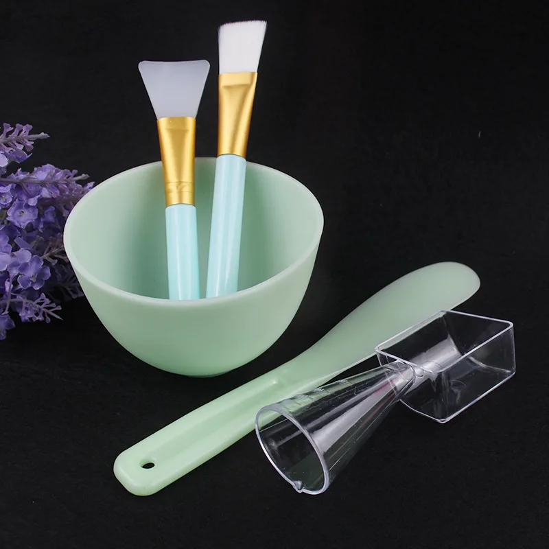 

Facial Mask Mixing Bowl Set, DIY Silicone Facial Mask Mixing Tool with Mask Bowl Brushes Stick Spatula and 2 in 1 Measuring Cup, Multicolor