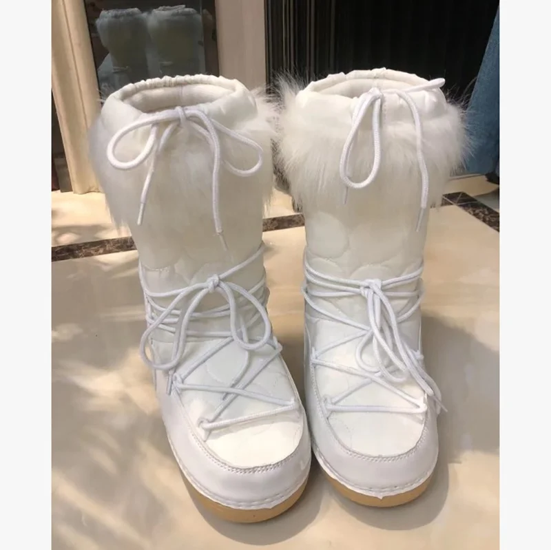 

XDX100-1 New Arrivals Winter Snow Boots Women Shoes White Moon Boots, As picture or custom