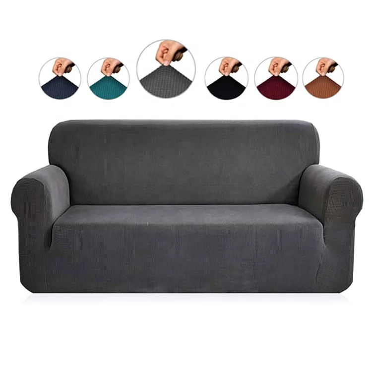 Soft High Stretch Jacquard Sofa Slipcover Machine Washable Spandex Stretch Jacquard Sofa Slipcover