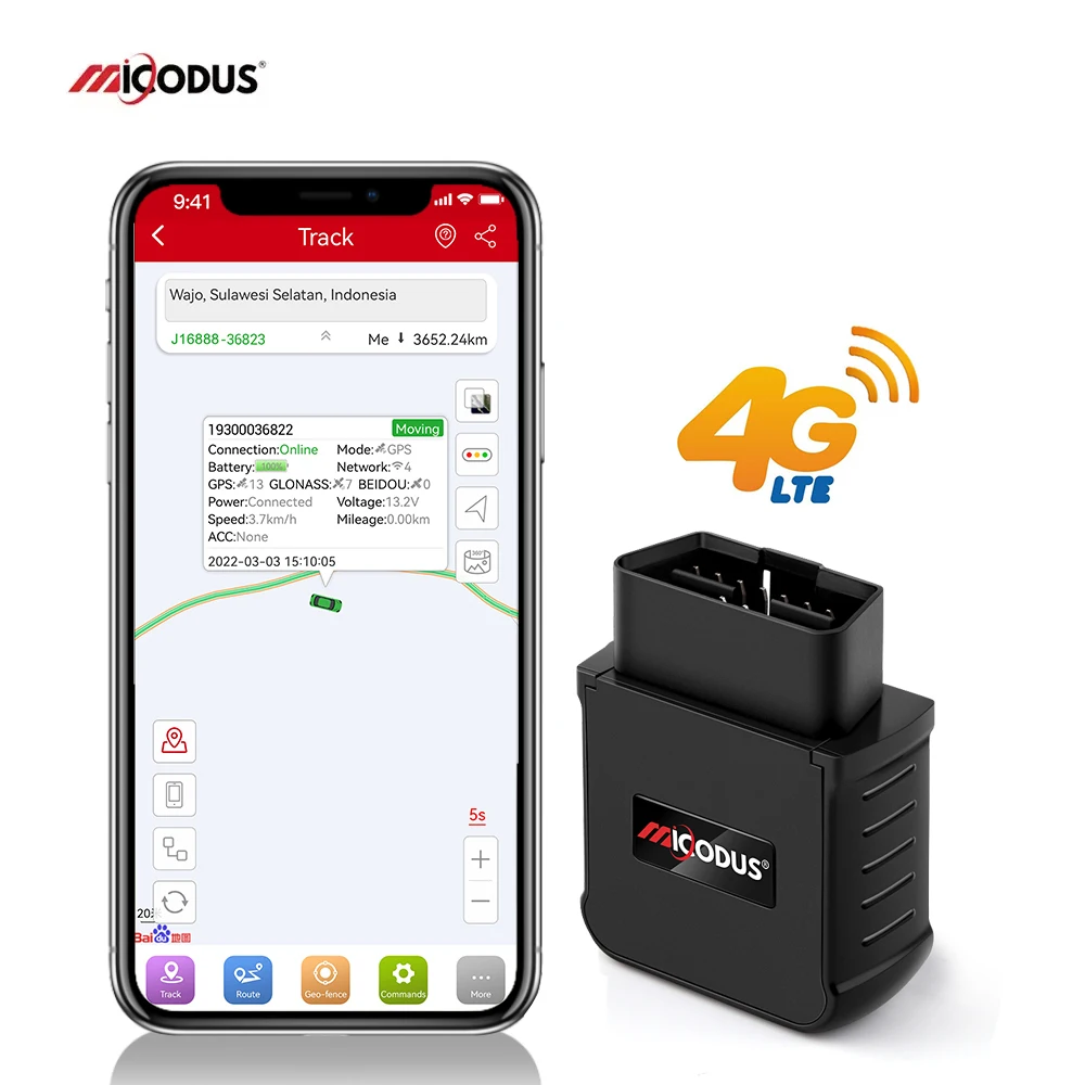 

Micodus MV55G LET CAT4 CANbus Data Reading Vehicle Diagnostic OBD2 Mini Tracking Device Real Time Gps Tracker Car Gps OBD 4G