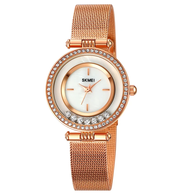 

SKMEI 1785 Ladies jam tangan Custom Gold Diamond Ring Stainless Steel Quartz Wristwatches Watches