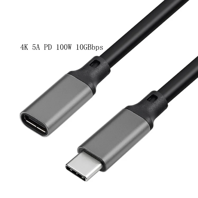 

PD 10Gbps Transfer Speed 100w 5A Fast Charge extension cable usb 3.1 gen2 type c male to type c female extension cable, As picture,customize