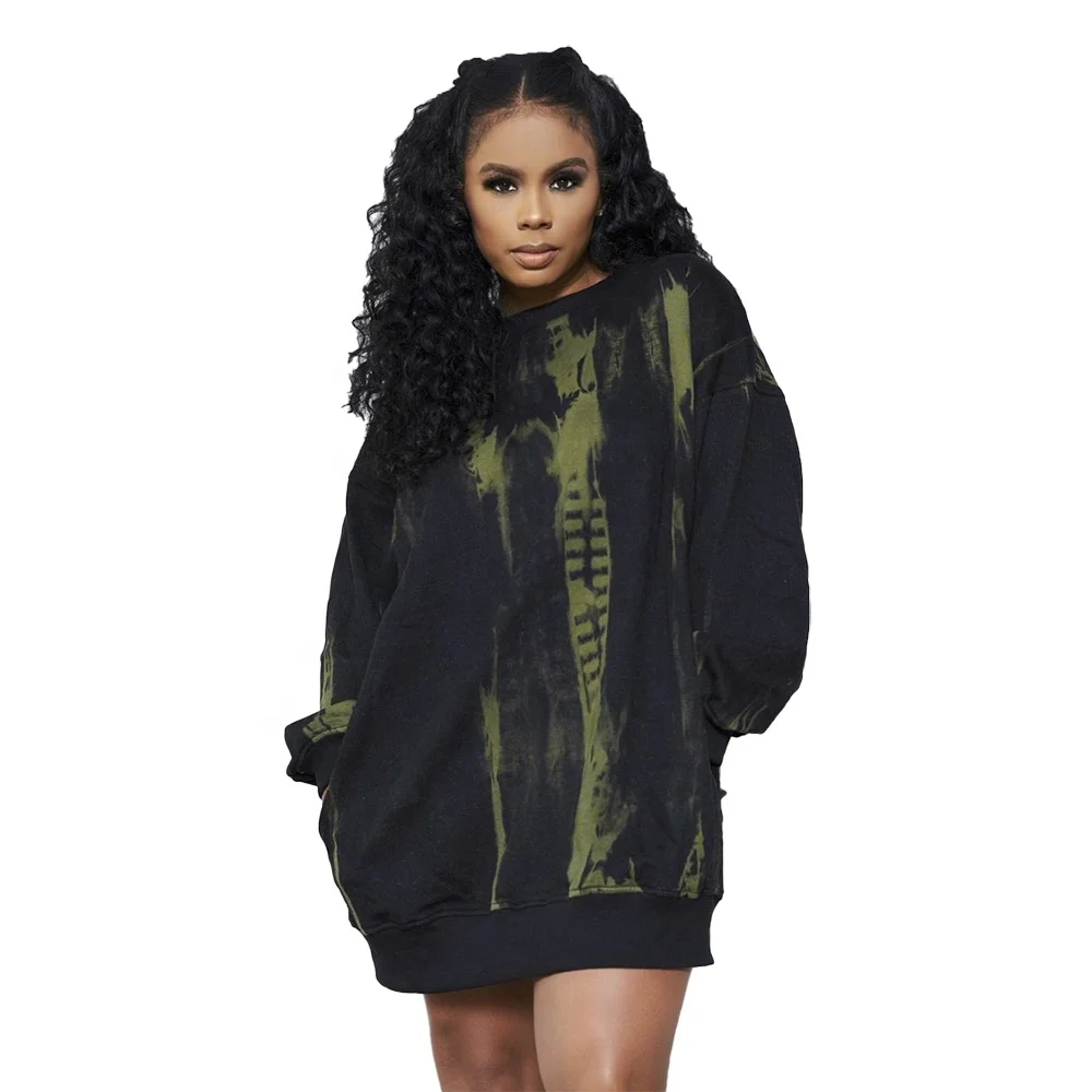 

LANOZY Long Sleeve Dress Fall Women Clothes Fashion Street Print Personalized Plus Size Women Dress