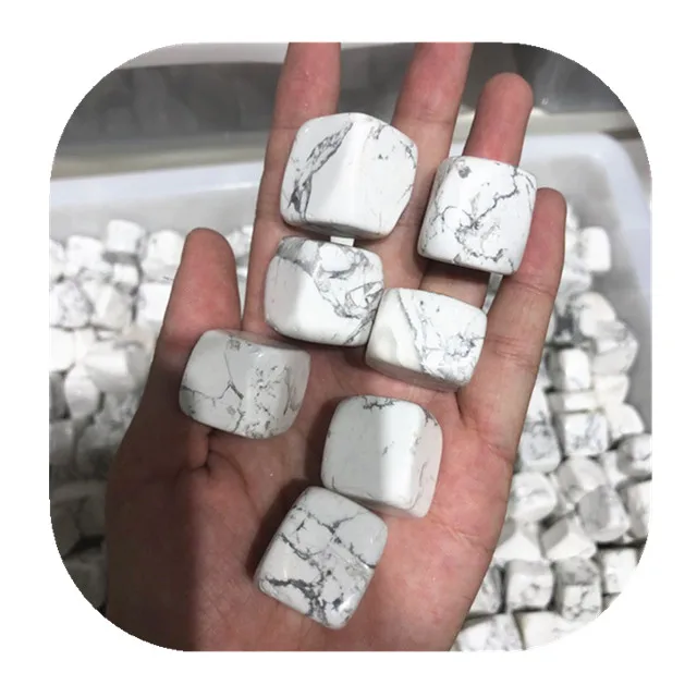 

Wholesale polished turquoise tumbled stones natural quartz white howlite crystal cube for selling