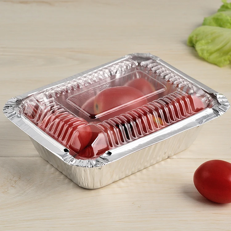 Customized Pack 260ml Aluminum Foil Container Rectangular Disposable Baking Cup Lunch Box