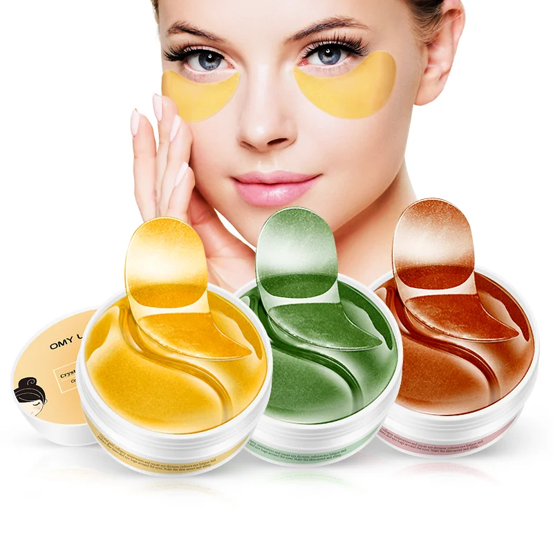 

OMY LADY 60PCS Eye Patch Mask Collagen Against Wrinkles Dark Circles Care Eyes Bags Pads Ageless Hydrogel Sleeping Gel Patches, Gold/red/green