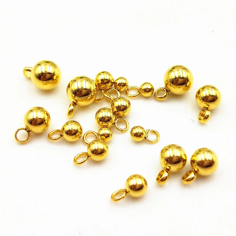

S1167 High Quality Gold Plated Stainless Steel Dangle Drop Ball Bracelet Charms