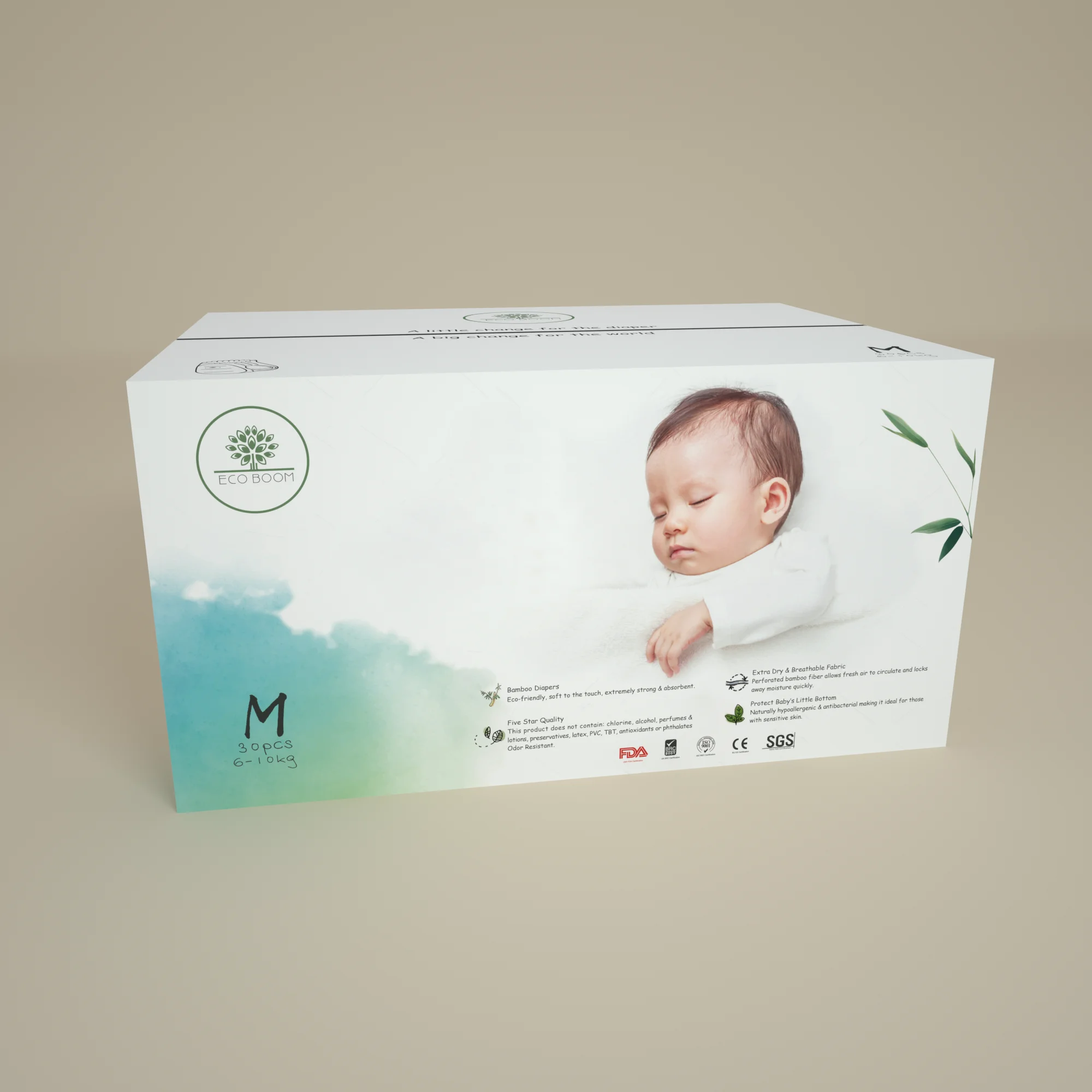 

OEM biodegradable organic softness bamboo pull on up baby diaper training pants