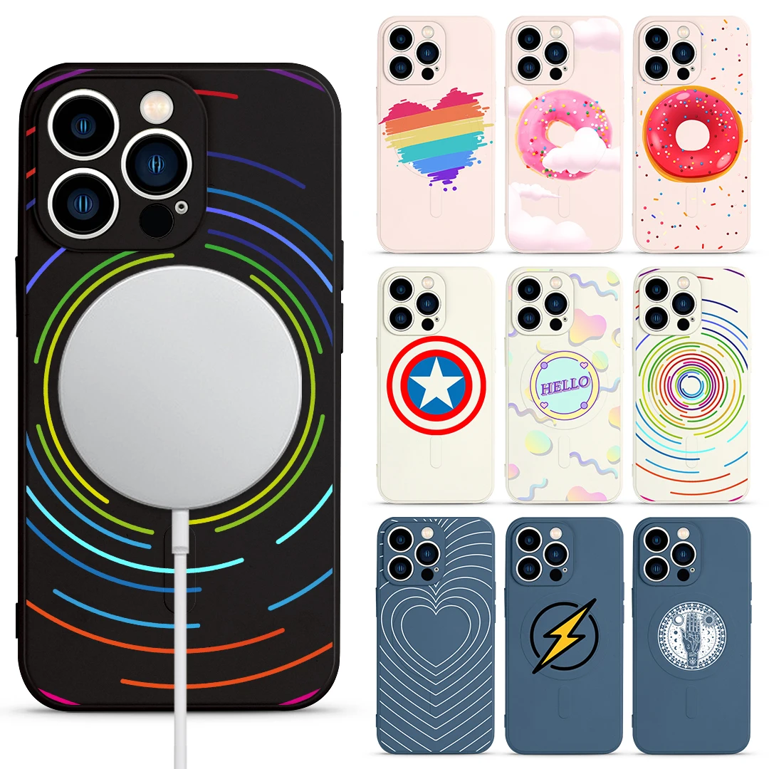 

Fashion Magnetic Silicone Phone Cases For iPhone 12 pro max Custom Design Silicone Magsafe For iPhone 13 Case