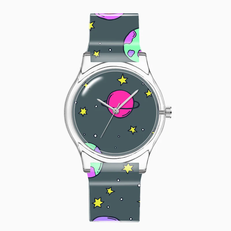 

Yiwu OEM Custom Logo Watches Fashion Women Plastic Transparent Jelly Quartz Watch