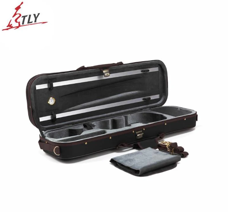 4/4 High Grade Gray Rectangle Violin Case Large Storage Space With Hygrometer  TL-C006A
