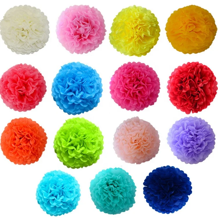 

Colorful Tissue Paper Flowers Pom Poms Ball Party Decorations Ornaments