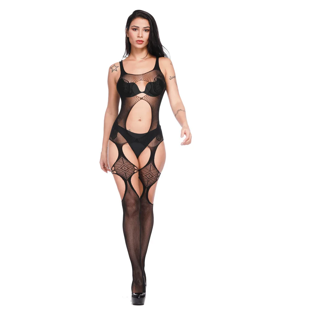 

FNY-0199 Open The New Hot Style Appeal Net Hollow Out Bodysuit Sexy Lingerie Set