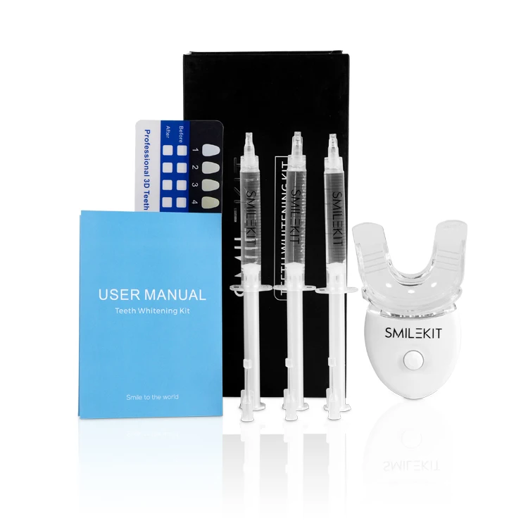 

smilekit Stain Remover Non Sensitive Led Accelerator Light 3ml Pro Gel private label teeth whitening kit, Blue white