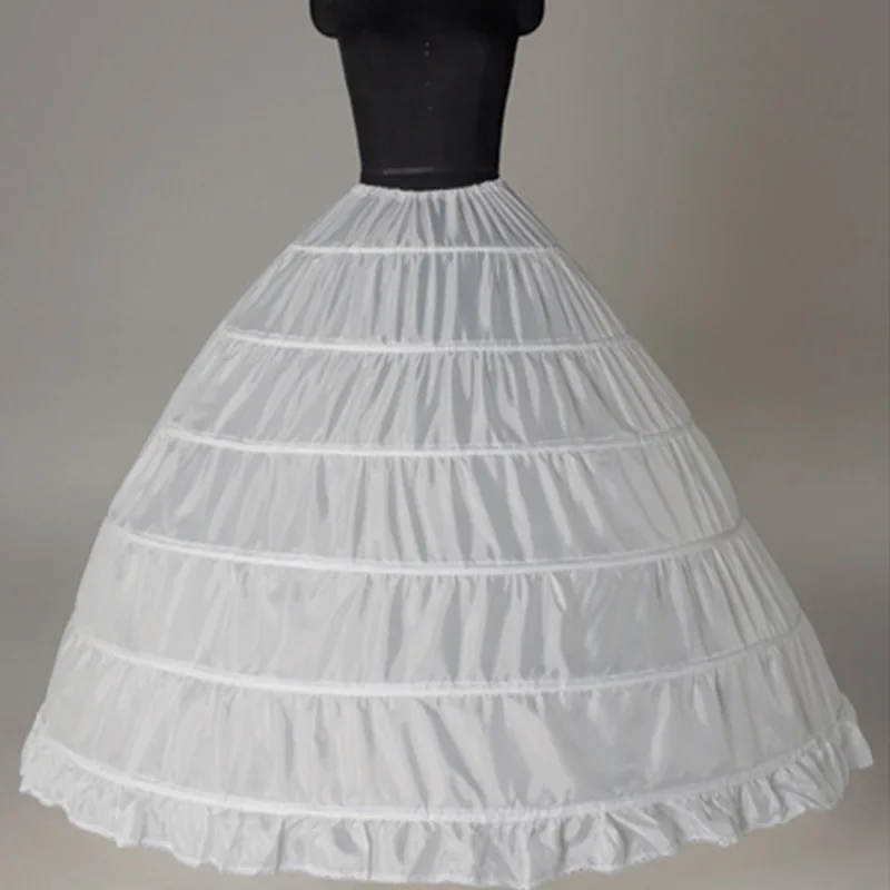 

S0379A Wholesale 6 Hoops bridal white puffy wedding dress Puffy Bridal Petticoat, White,black