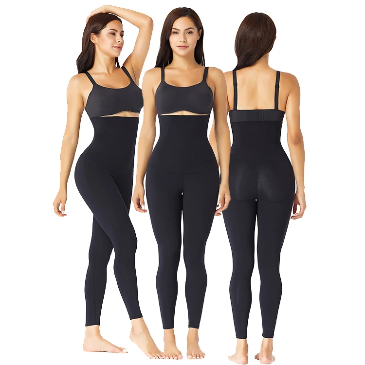 

Latest Design High Elasticity Women High Waist Tummy Control Seamless Body Shaper Shapewear Slimming Pants, Black and blue