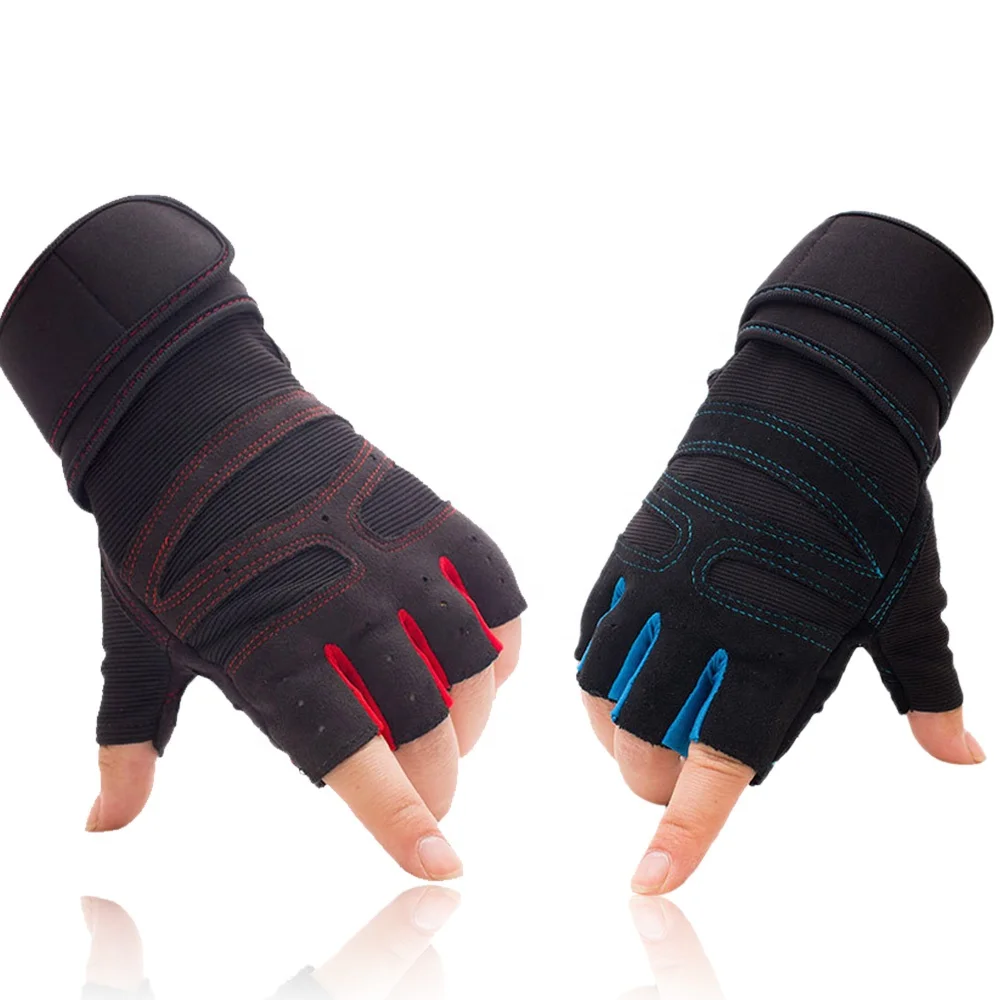 

Racing Blue Climbing Gym Fingerless Sports Gloves For Bikes, Red,blue,black