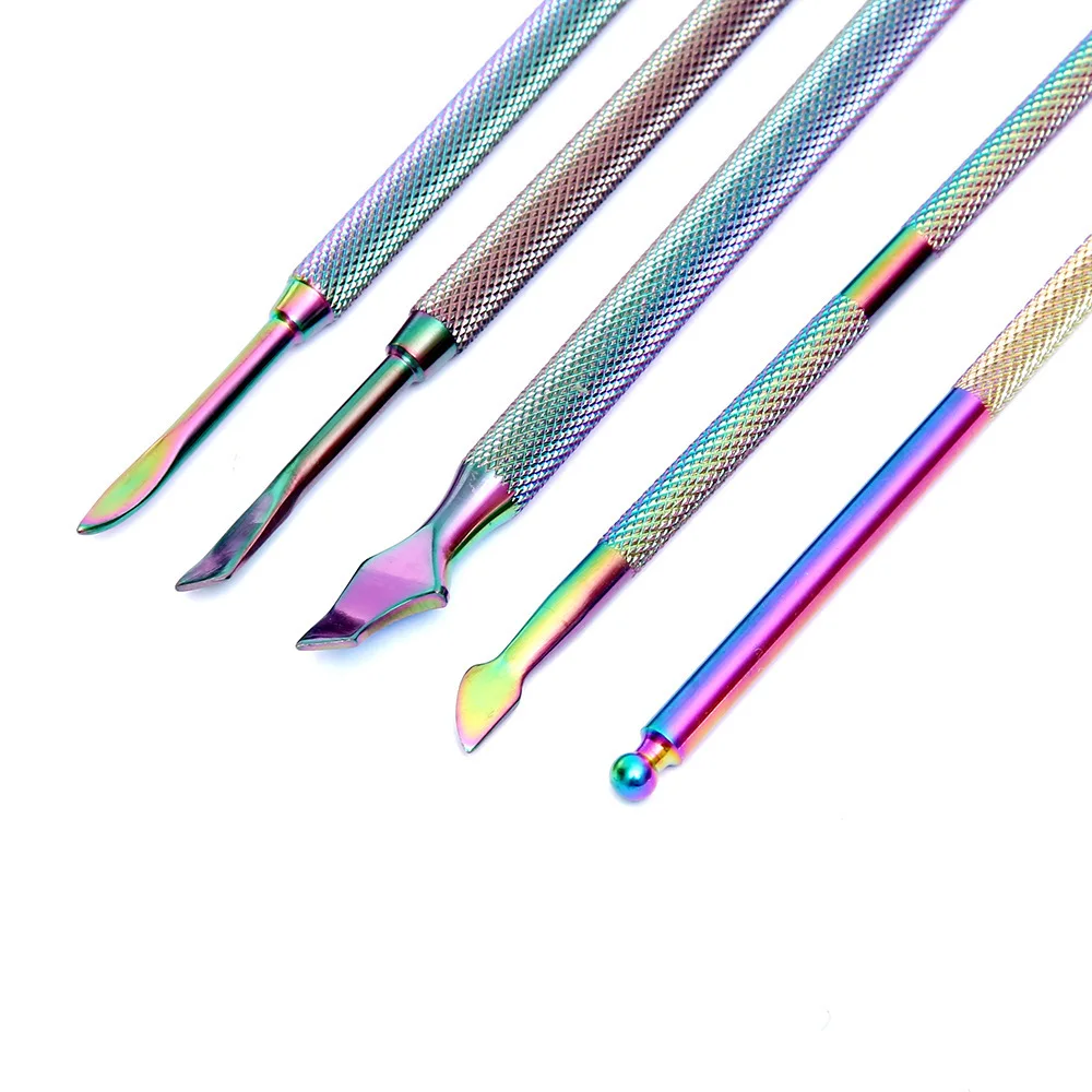 

Cuticle Nipper Double Sided Dead Skin Push Remover Manicure Nail Care Tool, Rainbow