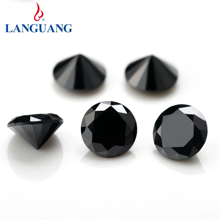 

LanGuang 100pcs/pack Black AAAAA Loose Professional In Supply CZ Diamond Gem Stones Synthetic Cubic Zirconia, Picture