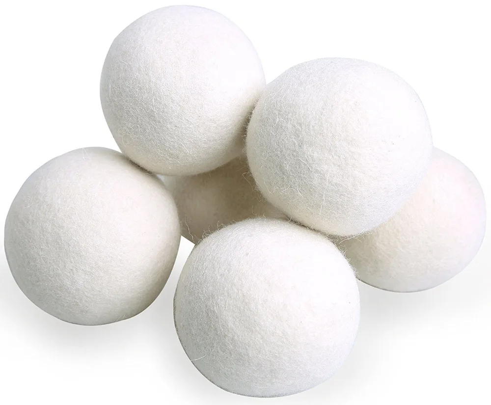 

Organic Zealand Dryer Reusable Natural Felt Softener Healthy Laundry Life wool dryer balls set, Nature white