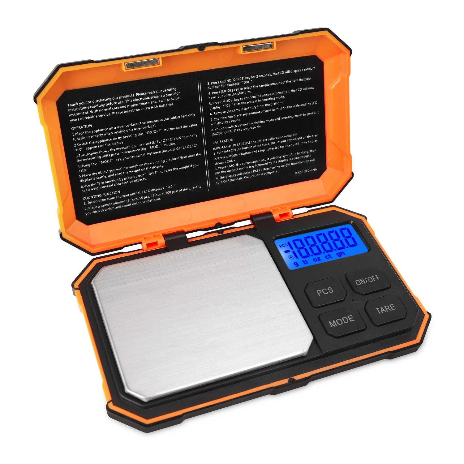 

2021 New Digital Scale 500g 0.01g, Orange