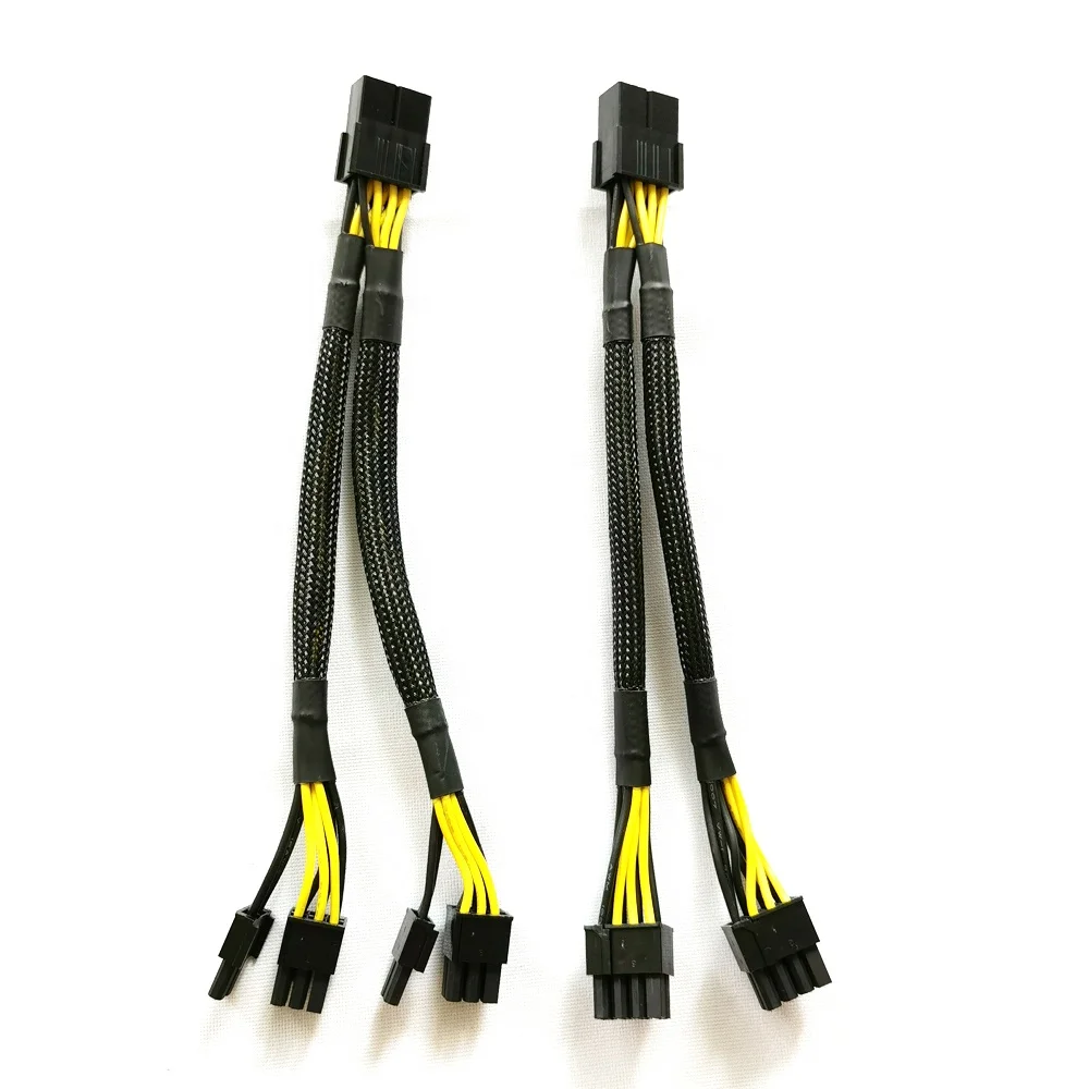 

20CM 18awg 8PIN to Dual 8pin (6+2) PCIE splitter Y cable