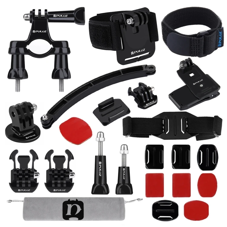 

PULUZ 24 in 1 Bike Mount Accessories Combo Kits for GoPro HERO Session for DJI Osmo Action and Other Action Cameras Dropshipping