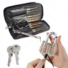 new 24pcs lock pick set, lockpick locksmith tools training unlocking key locksmith supplies with transparent practice padlock