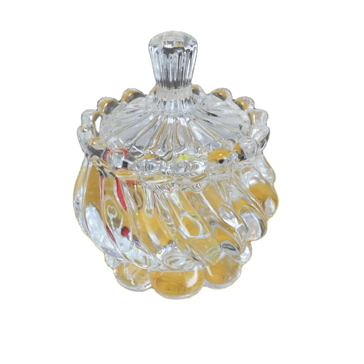 

Wholesale Crystal Transparent Clear Glass Sugar Bowl Glass Candy Jar Candy Box