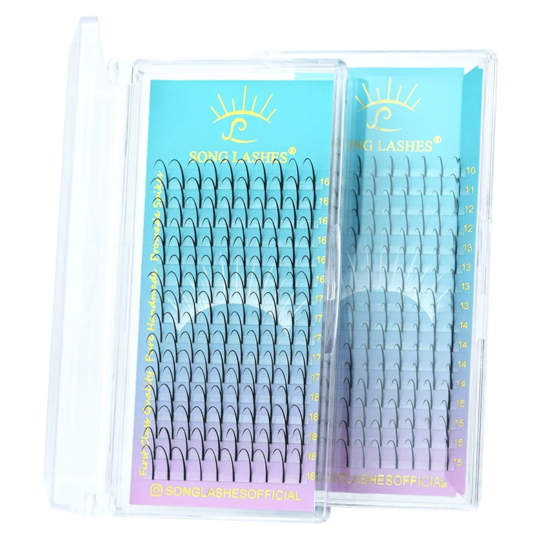 

song lashes high quality pure darker black 16 rows 0.07 10-18 mm MIX Wispy Spikes Lashes, Matte black