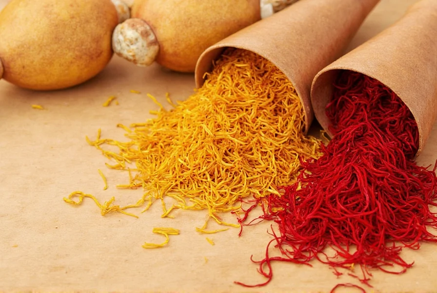 Close-up of saffron threads