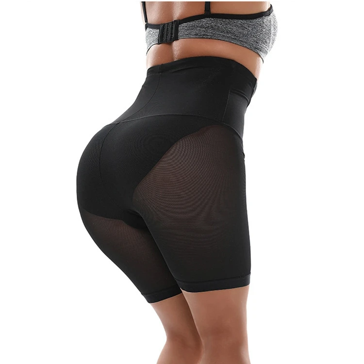 

Memory Steel Bone Slimming Sheaths Seamless High Waist Butt Lifter Body Shaper Shorts, Black, nude