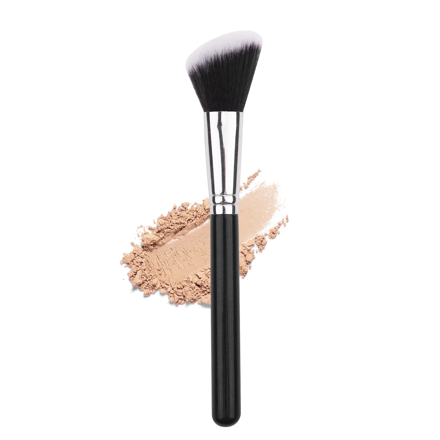 New Design Cosmetic Black Single Custom Kabuki Highlighter Brush Makeup