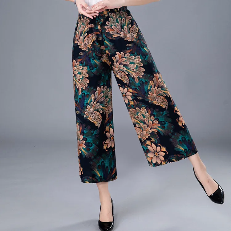 

Hot Selling Product High Elasticity Loose Type Wide Leg Flower Pant Woman, 22 kinds of flower types are available. consult customer service